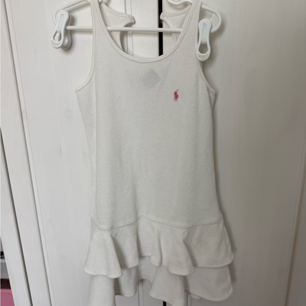 Ralph Lauren White Ruffle Kids Dress Cover Up size 6x